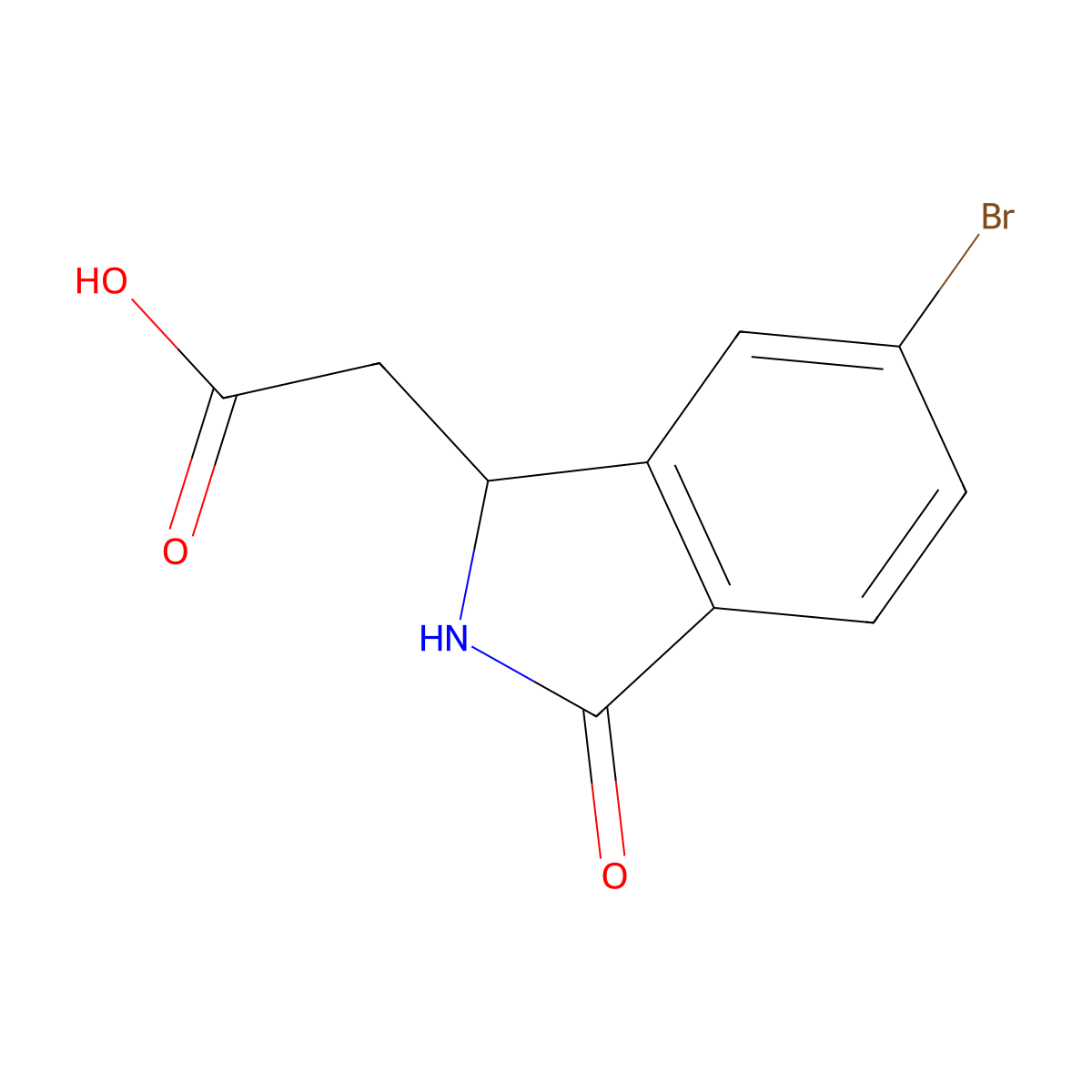 2-(6-Bromo-3-oxoisoindolin-1-yl)acetic acid molecular structure, CAS 121199-17-5