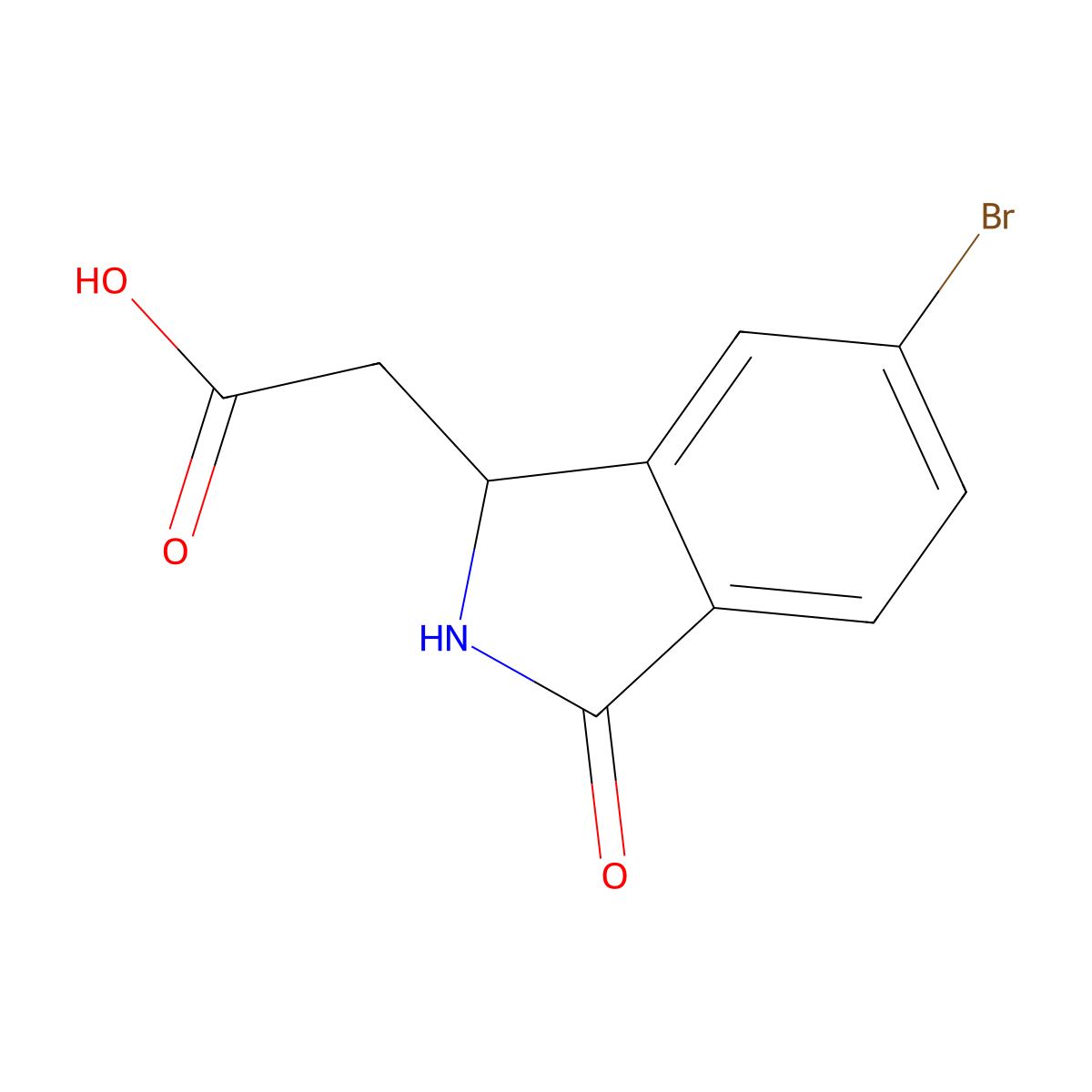 2-(6-Bromo-3-oxoisoindolin-1-yl)acetic acid molecular structure, CAS 121199-17-5