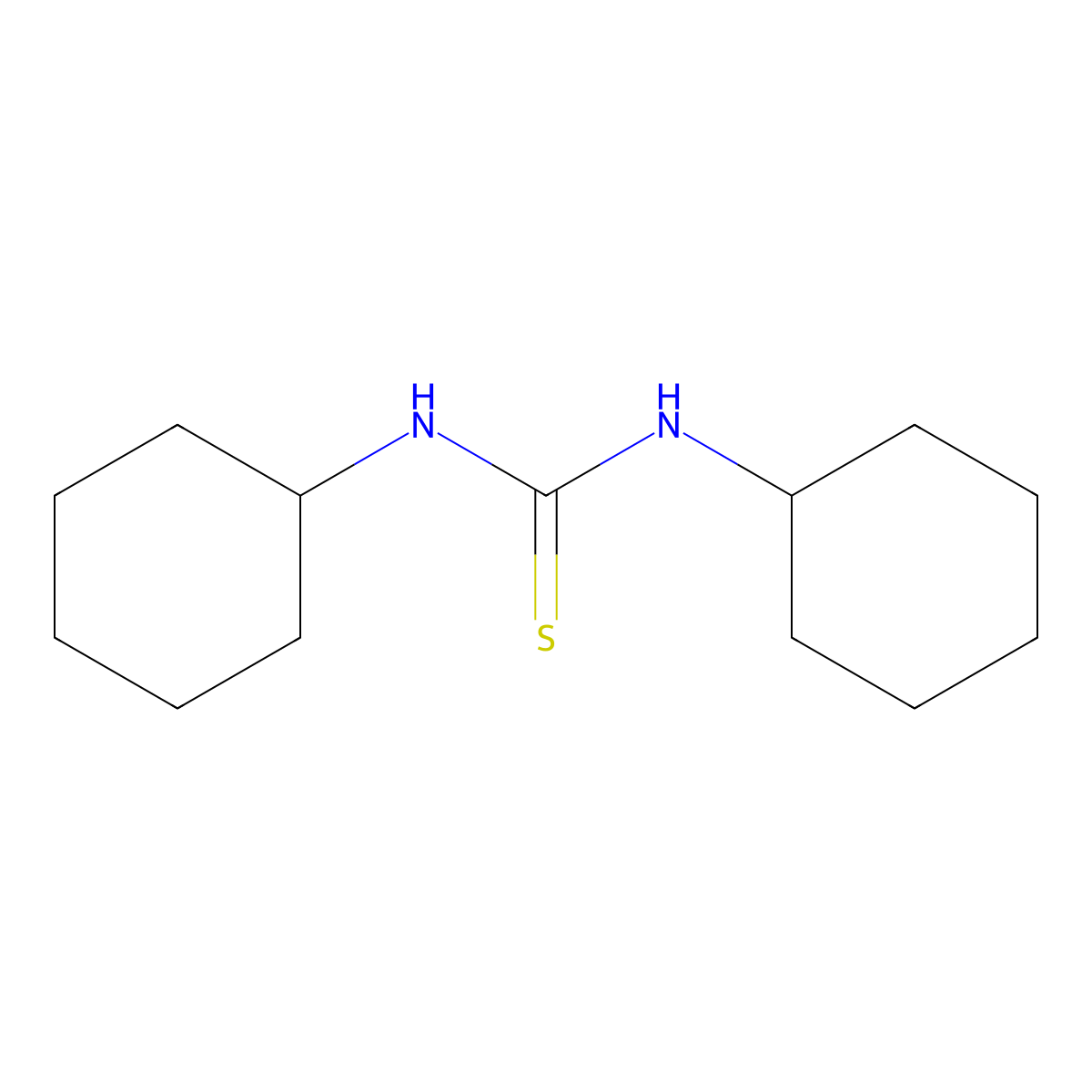 Dicyclohexylthiourea molecular structure, CAS 1212-29-9