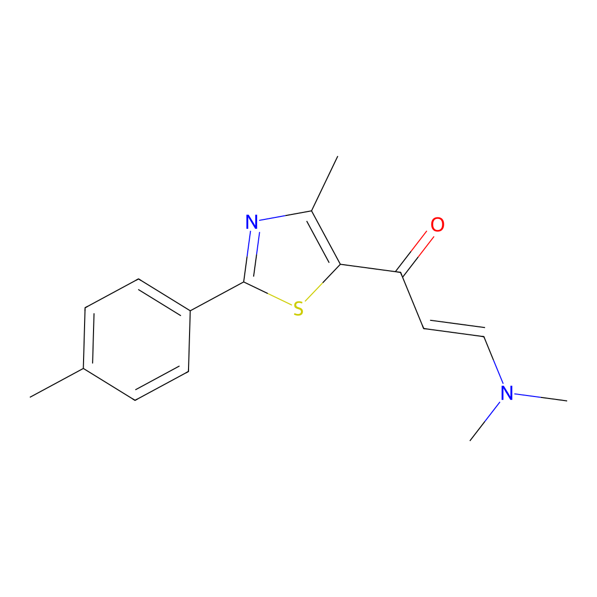 (E)-3-(dimethylamino)-1-[4-methyl-2-(4-methylphenyl)-1,3-thiazol-5-yl]-2-propen-1-one molecular structure, CAS 1212002-69-1