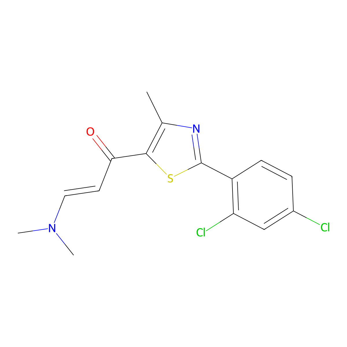 (E)-1-[2-(2,4-dichlorophenyl)-4-methyl-1,3-thiazol-5-yl]-3-(dimethylamino)-2-propen-1-one molecular structure, CAS 1212007-70-9