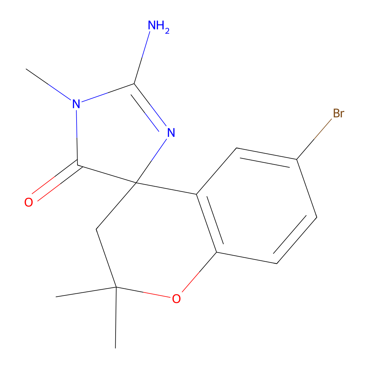 (4r)-2'-Amino-6-Bromo-1',2,2-Trimethyl-2,3-Dihydrospiro[chromene-4,4'-Imidazol]-5'(1'h)-One molecular structure, CAS 1212010-85-9