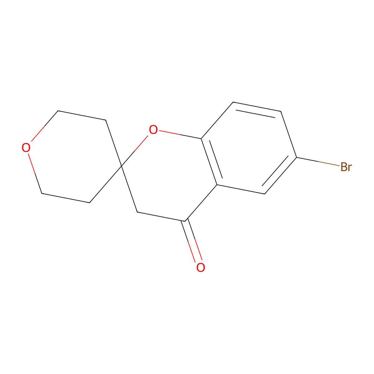 6-Bromo-2',3',5',6'-tetrahydrospiro[chroman-2,4'-pyran]-4-one molecular structure, CAS 1212017-98-5