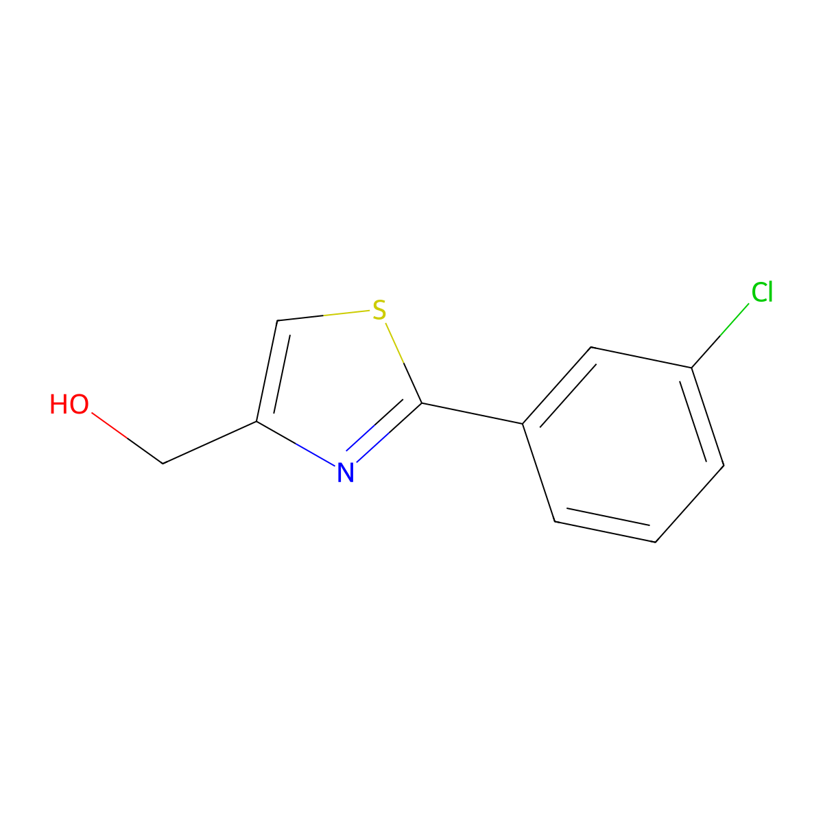 (2-(3-Chlorophenyl)thiazol-4-yl)methanol molecular structure, CAS 121202-20-8