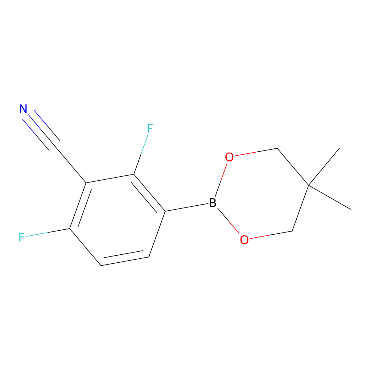 3-(5,5-Dimethyl-1,3,2-dioxaborinan-2-yl)-2,6-difluorobenzonitrile molecular structure, CAS 1212021-15-2