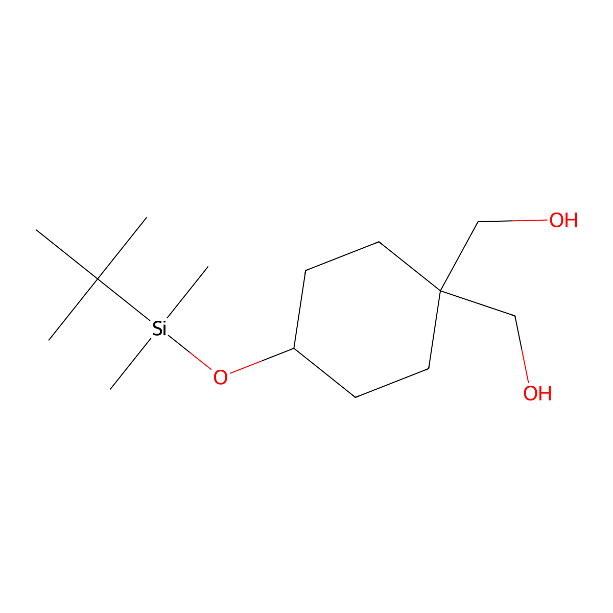 [4-(tert-Butyl-dimethyl-silanyloxy)-1-hydroxymethyl-cyclohexyl]-methanol molecular structure, CAS 1212021-19-6