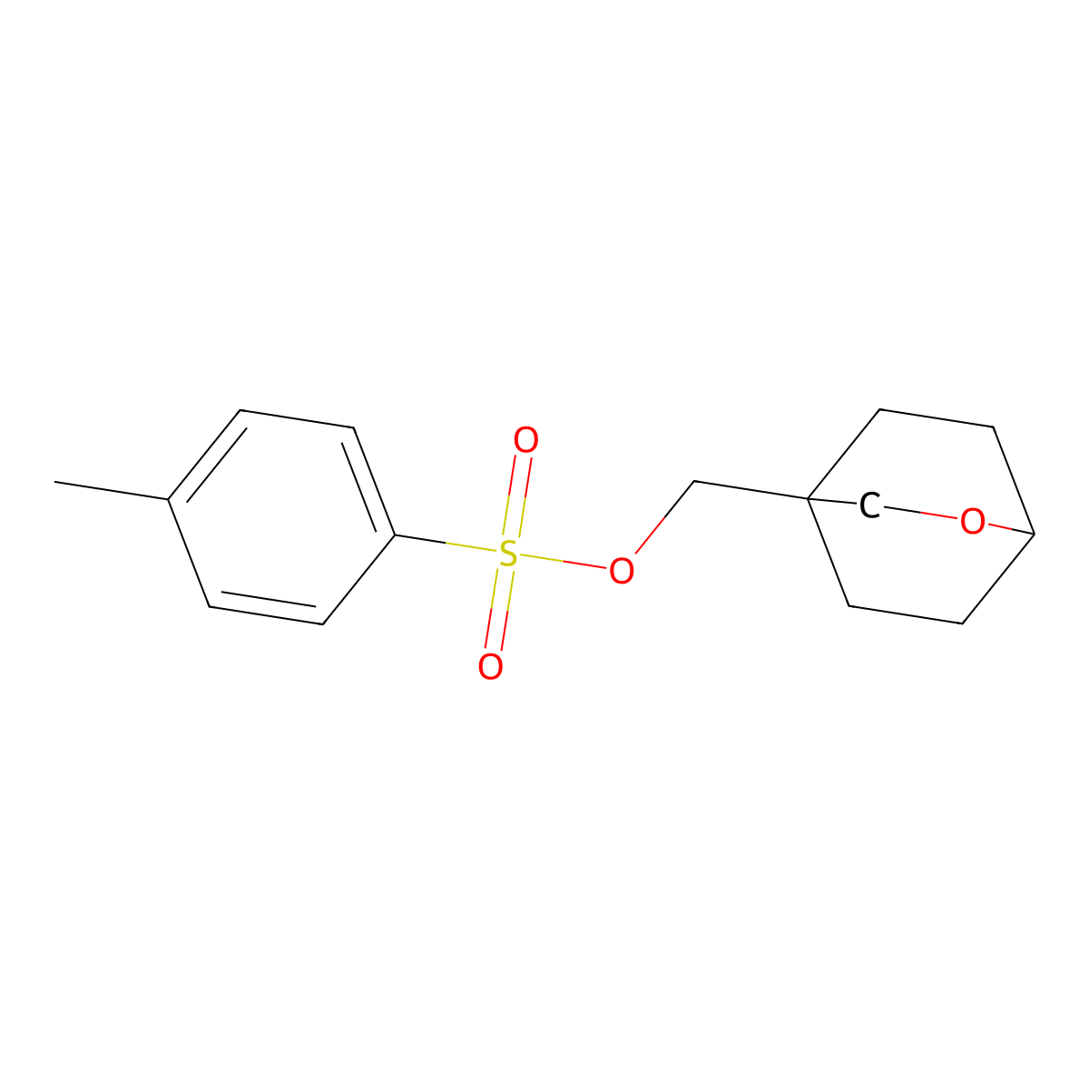 2-Oxabicyclo[2.2.2]octan-4-ylmethyl 4-methylbenzenesulfonate molecular structure, CAS 1212021-22-1