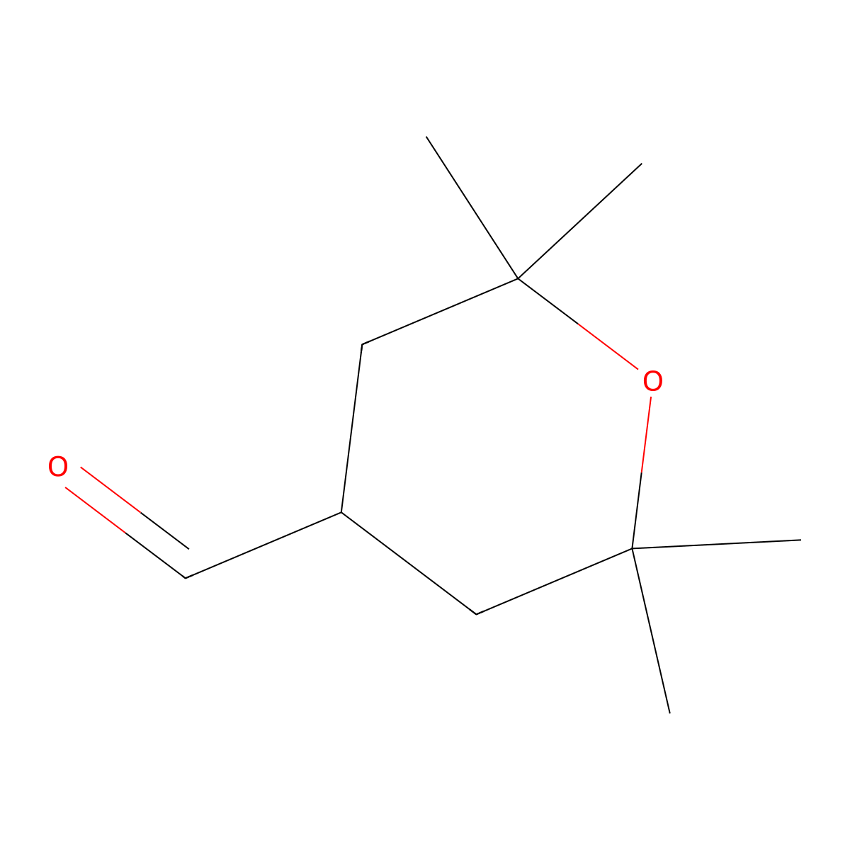 2,2,6,6-Tetramethyloxane-4-carbaldehyde molecular structure, CAS 1212021-33-4