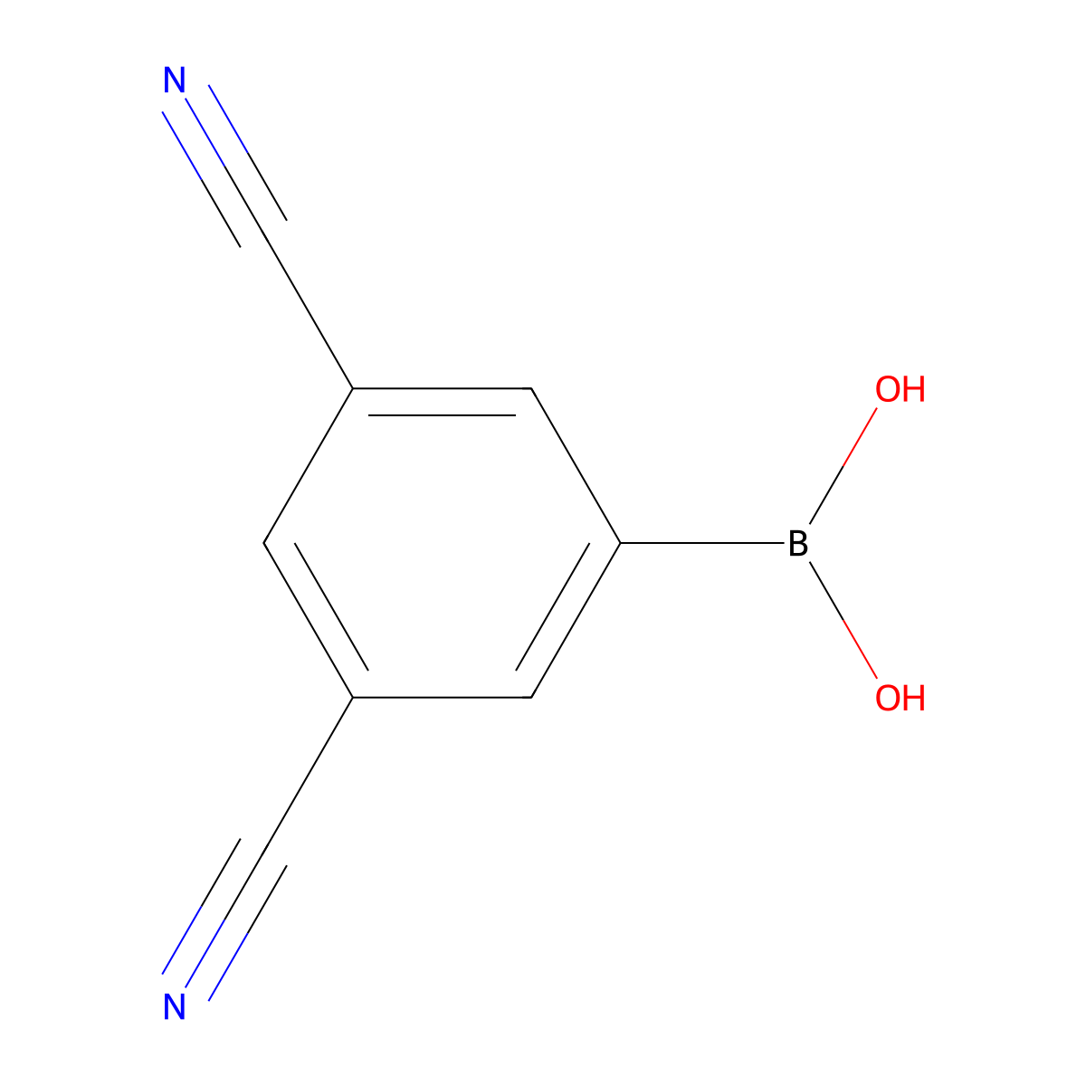(3,5-Dicyanophenyl)boronic acid molecular structure, CAS 1212021-54-9