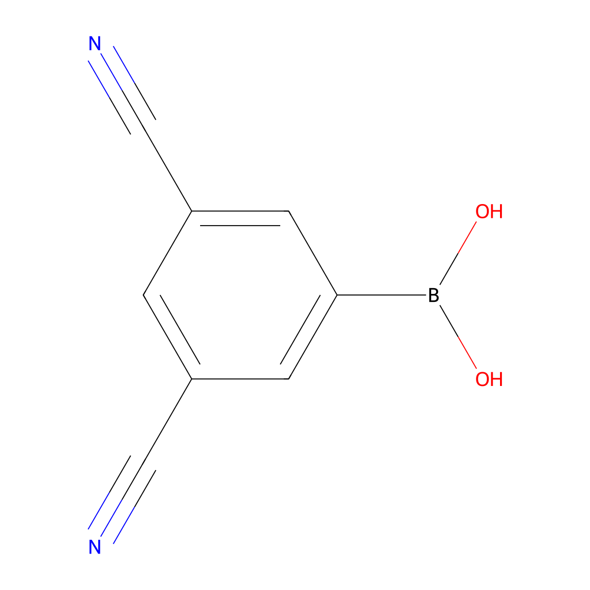 (3,5-Dicyanophenyl)boronic acid molecular structure, CAS 1212021-54-9