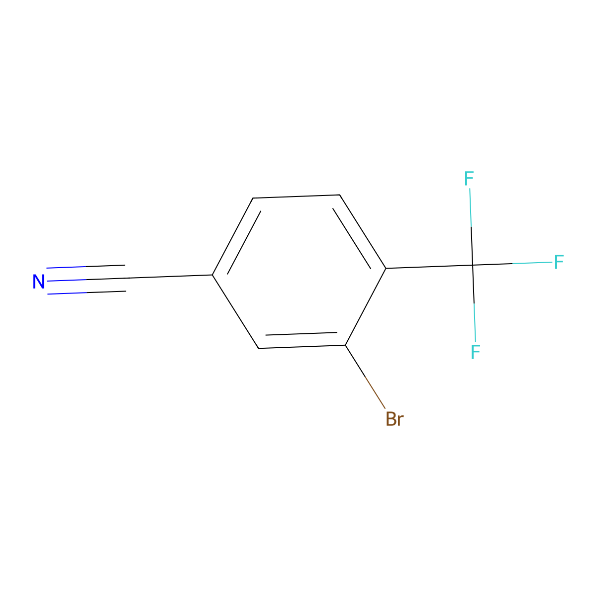 3-Bromo-4-(trifluoromethyl)benzonitrile molecular structure, CAS 1212021-55-0