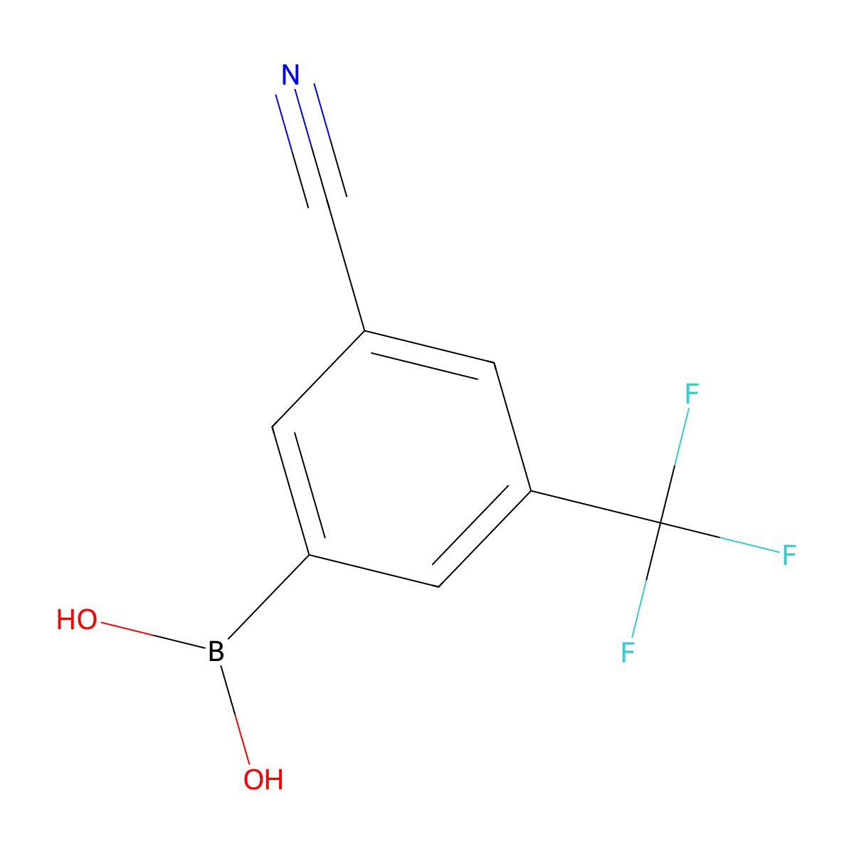 (3-Cyano-5-(trifluoromethyl)phenyl)boronic acid molecular structure, CAS 1212021-62-9