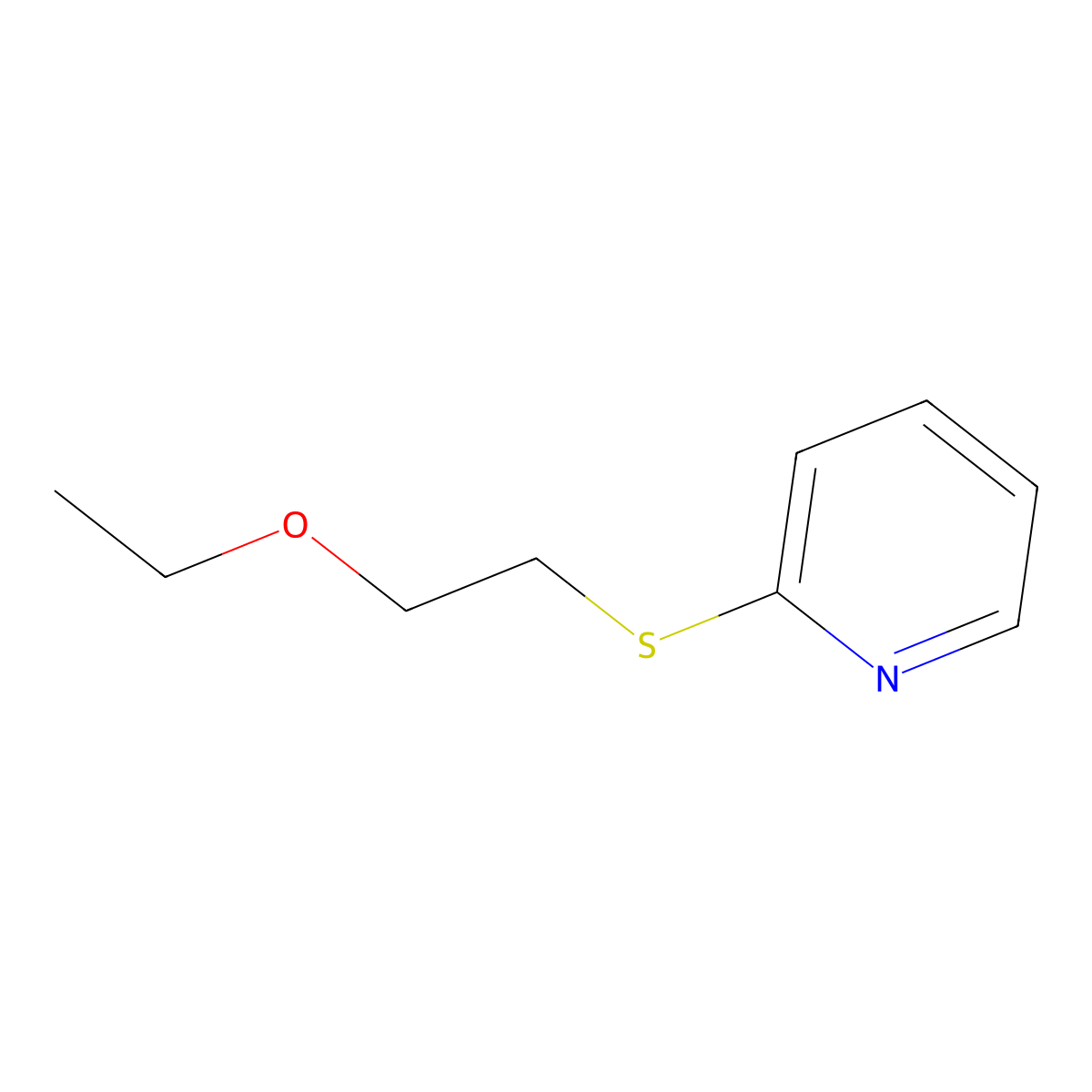 2-((2-Ethoxyethyl)thio)pyridine molecular structure, CAS 121203-09-6