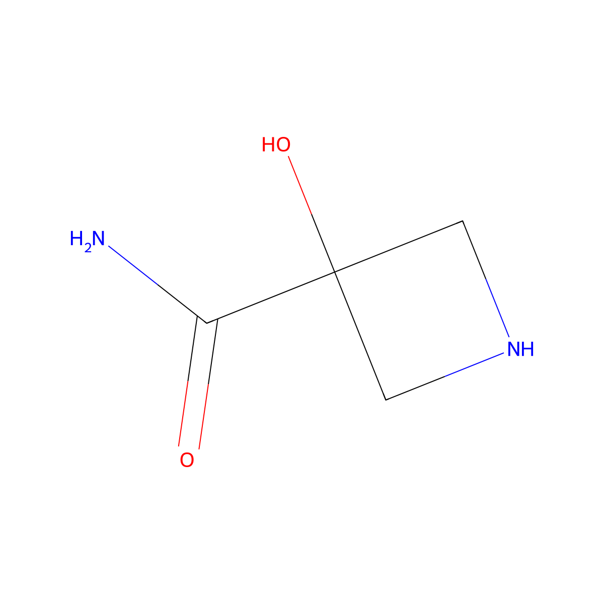3-Hydroxyazetidine-3-carboxamide molecular structure, CAS 1212057-49-2