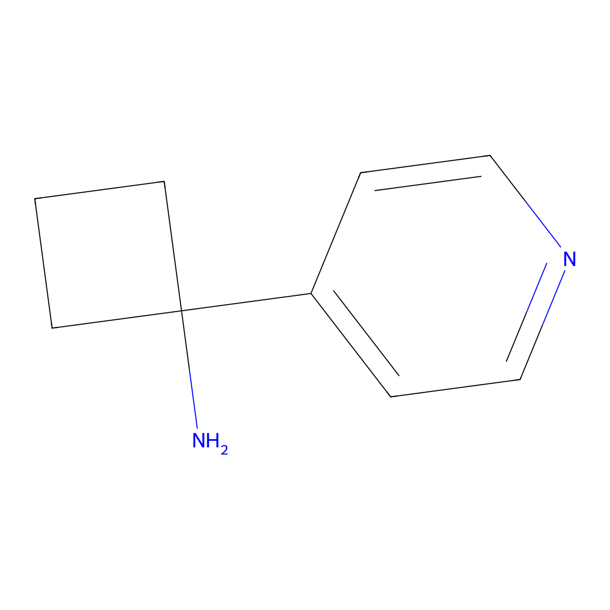 1-(Pyridin-4-yl)cyclobutan-1-amine molecular structure, CAS 1212058-00-8