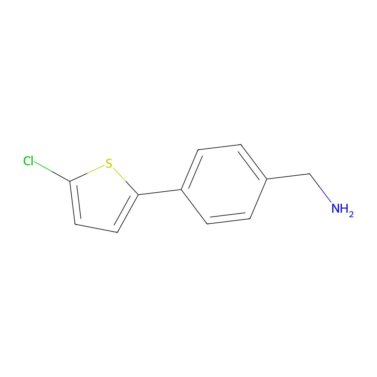 (4-(5-Chlorothiophen-2-yl)phenyl)methanamine molecular structure, CAS 1212058-06-4