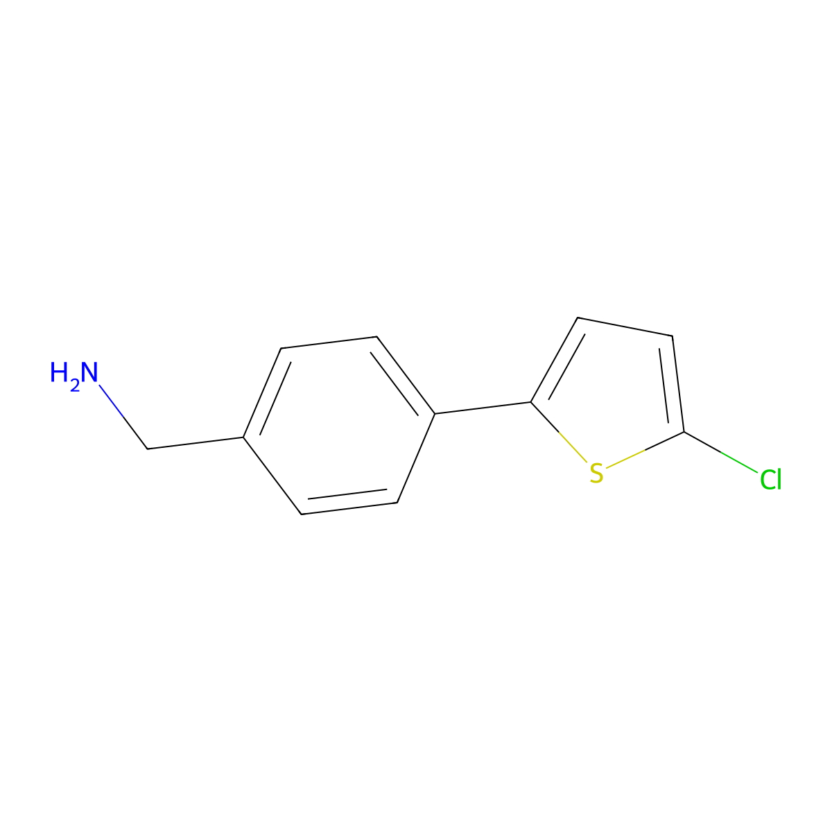 (4-(5-Chlorothiophen-2-yl)phenyl)methanamine molecular structure, CAS 1212058-06-4