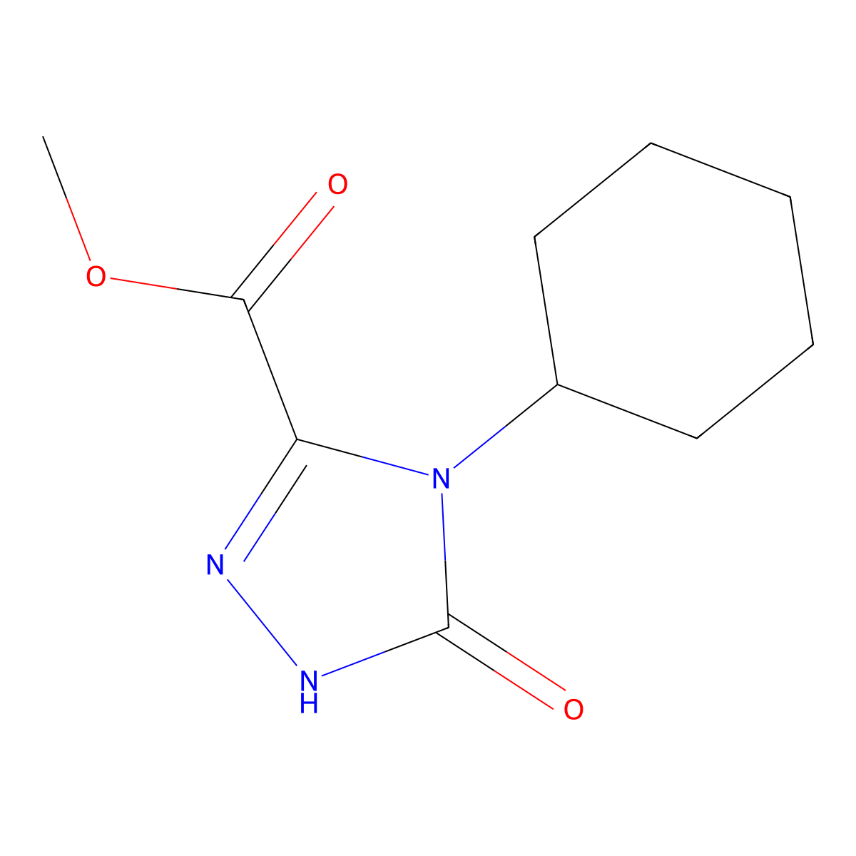methyl 4-cyclohexyl-5-oxo-4,5-dihydro-1H-1,2,4-triazole-3-carboxylate molecular structure, CAS 1212059-41-0