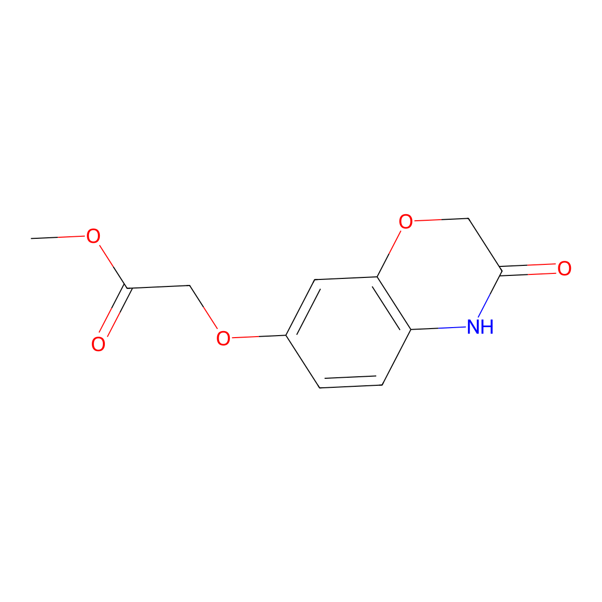 methyl [(3-oxo-3,4-dihydro-2H-1,4-benzoxazin-7-yl)oxy]acetate molecular structure, CAS 1212059-84-1