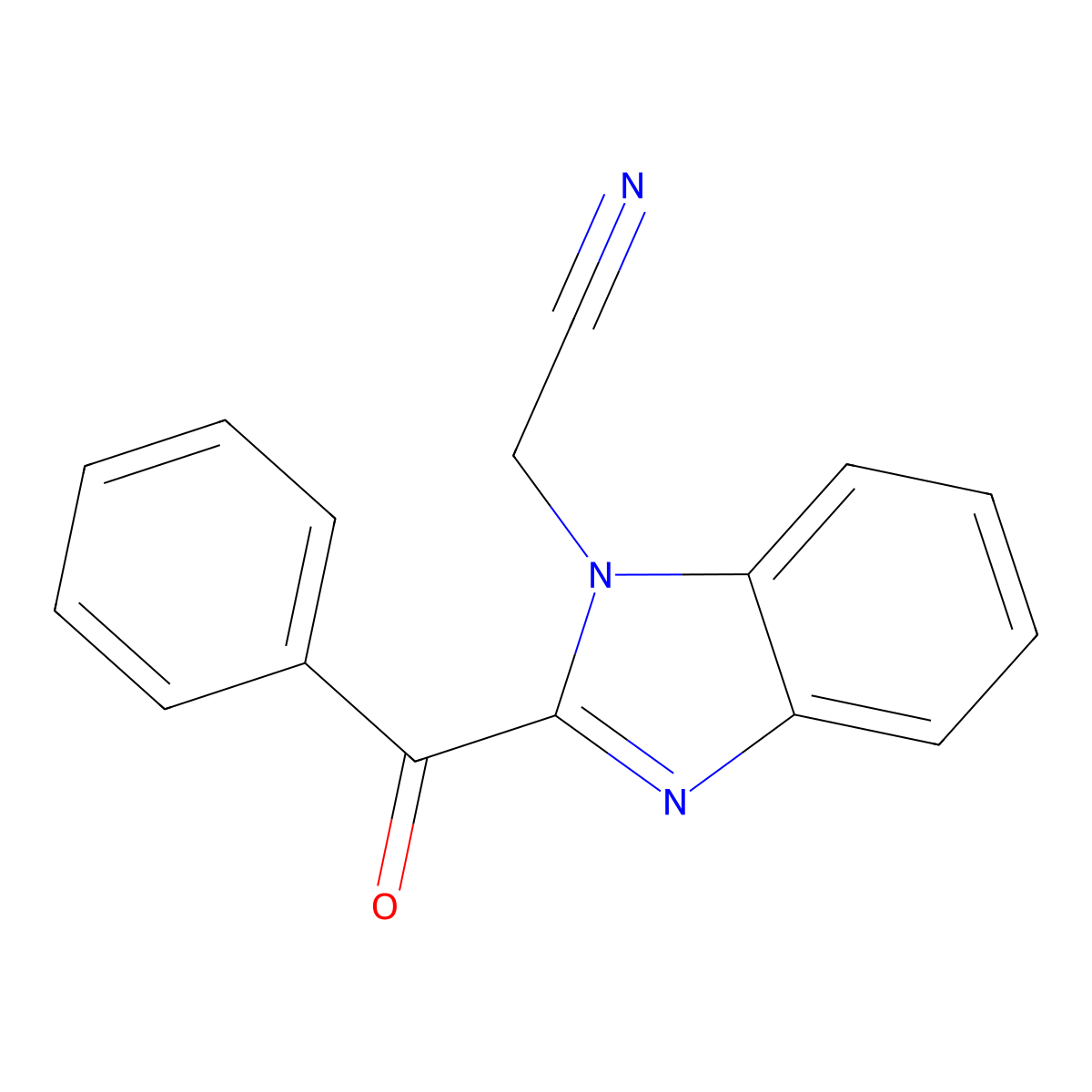 2-[2-(Phenylcarbonyl)benzimidazolyl]ethanenitrile molecular structure, CAS 1212059-91-0