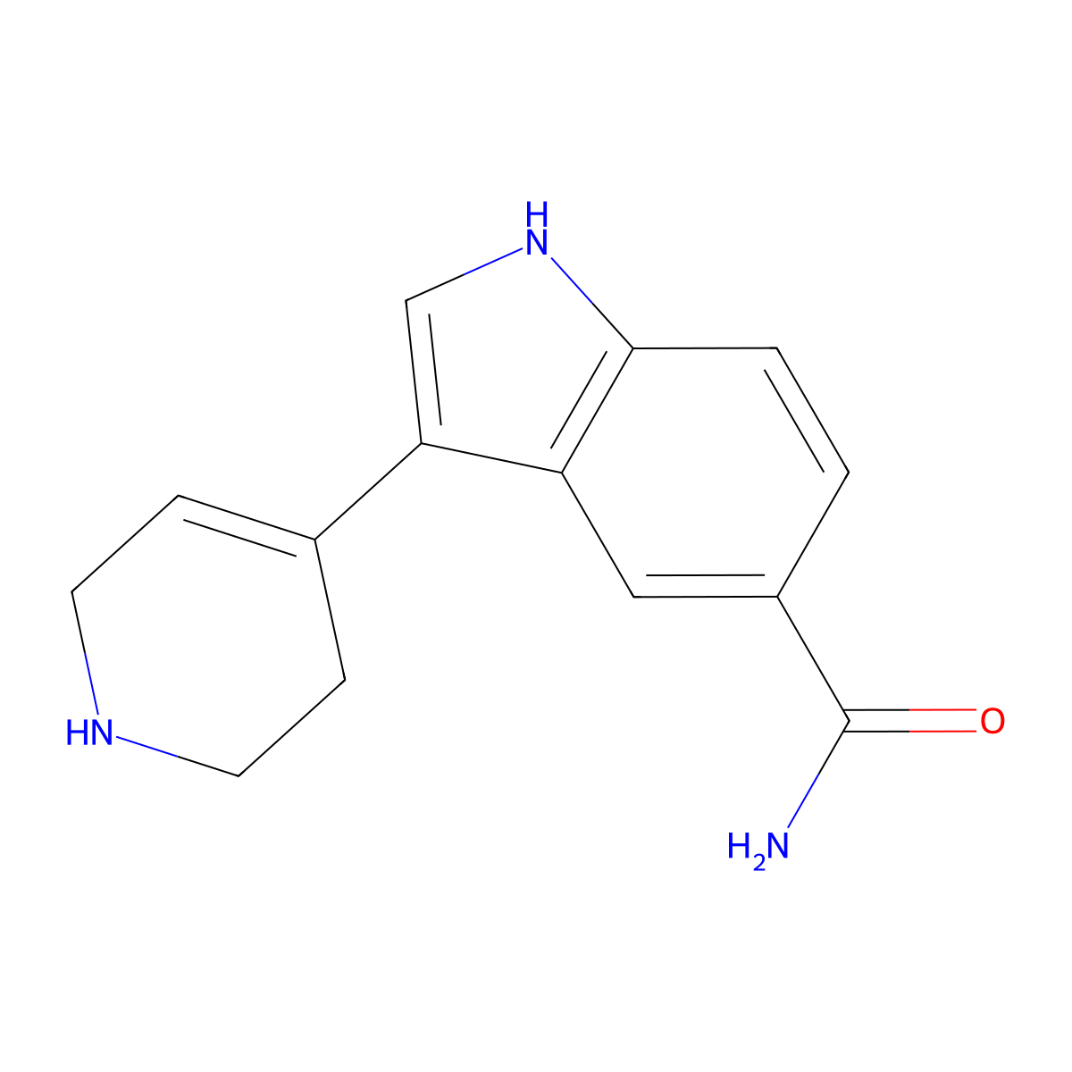 3-(1,2,3,6-tetrahydropyridin-4-yl)-1H-indole-5-carboxamide molecular structure, CAS 121206-45-9
