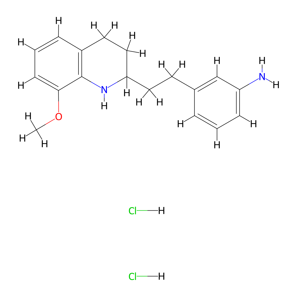 (3-[2-(8-Methoxy-1,2,3,4-tetrahydroquinolin-2-yl)ethyl]phenyl)amine dihydrochloride molecular structure, CAS 1212060-00-8