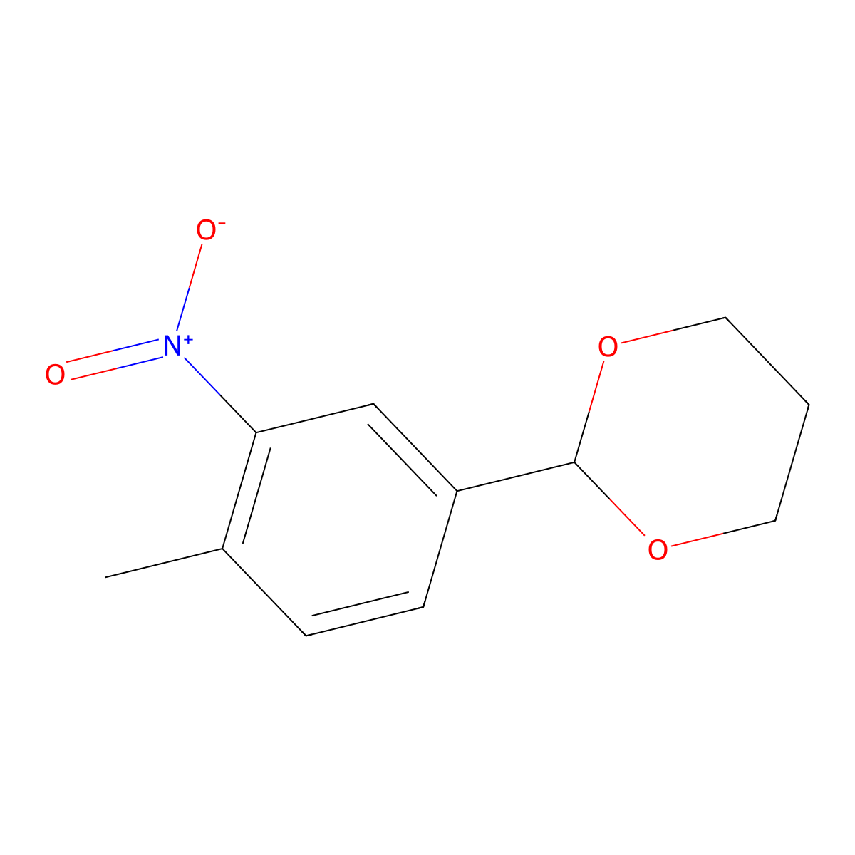 2-(4-Methyl-3-nitrophenyl)-1,3-dioxane molecular structure, CAS 1212060-78-0