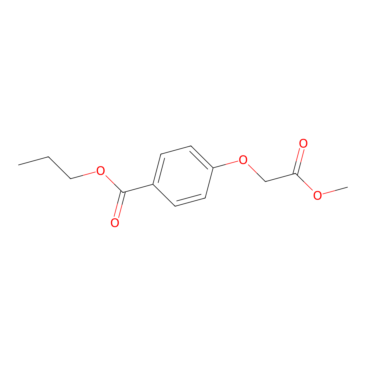 Propyl 4-(2-methoxy-2-oxoethoxy)benzoate molecular structure, CAS 1212060-80-4