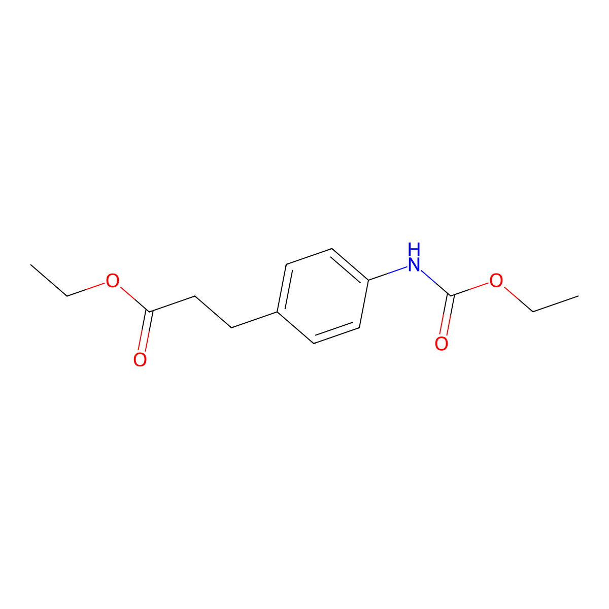 Ethyl 3-{4-[(ethoxycarbonyl)amino]phenyl}propanoate molecular structure, CAS 1212061-14-7