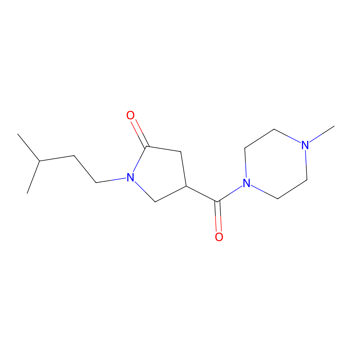 1-Isopentyl-4-[(4-methylpiperazino)carbonyl]-2-pyrrolidinone molecular structure, CAS 1212061-16-9