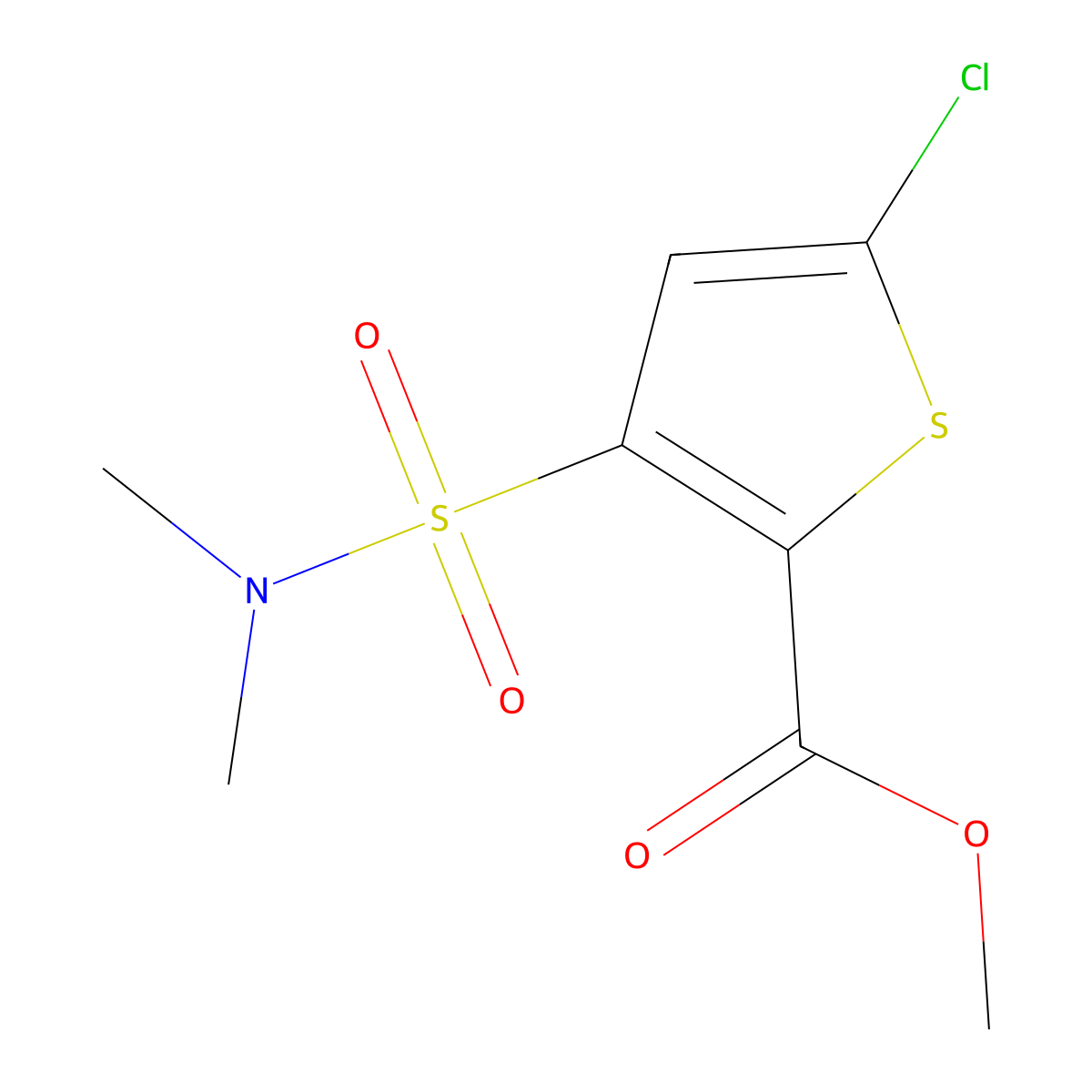 methyl 5-chloro-3-(N,N-dimethylsulfamoyl)thiophene-2-carboxylate molecular structure, CAS 1212061-59-0