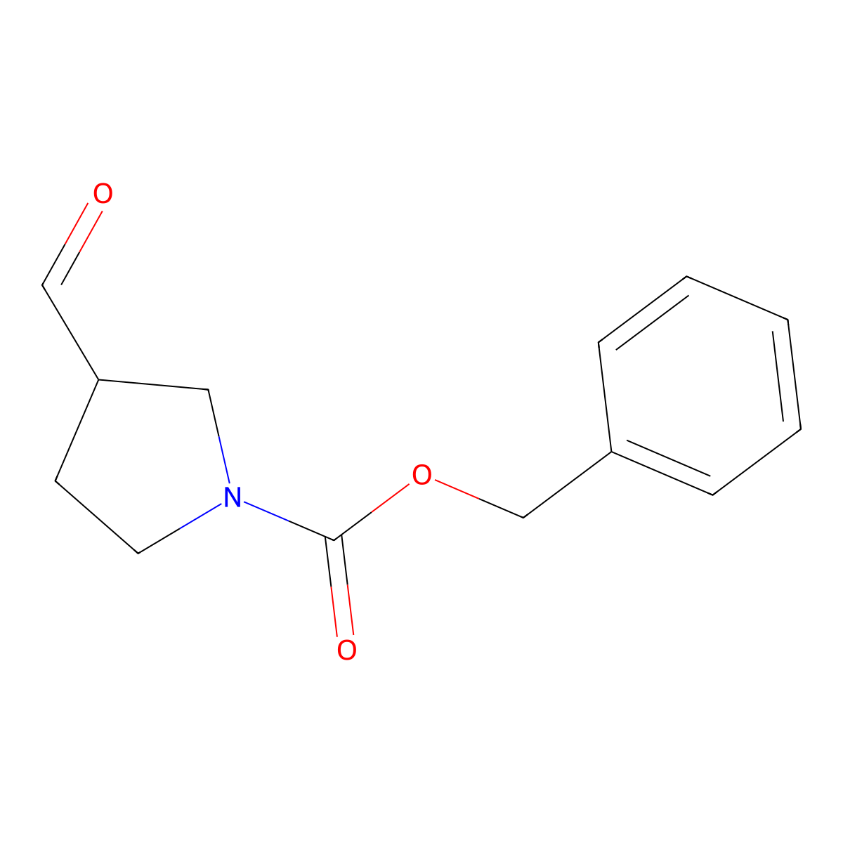(R)-1-N-Cbz-3-Formyl-pyrrolidine molecular structure, CAS 1212062-74-2