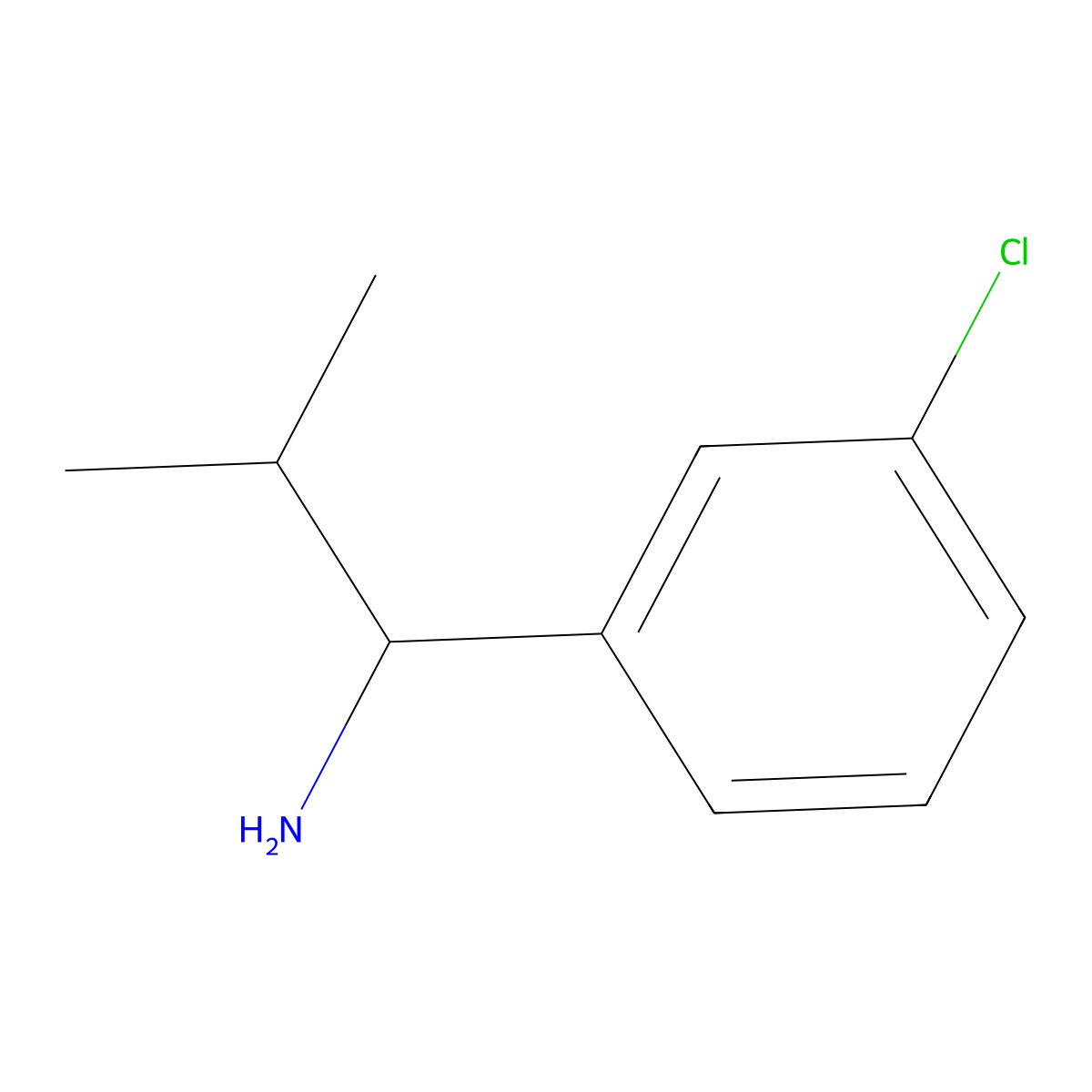 (R)-1-(3-Chlorophenyl)-2-methylpropan-1-amine molecular structure, CAS 1212064-17-9