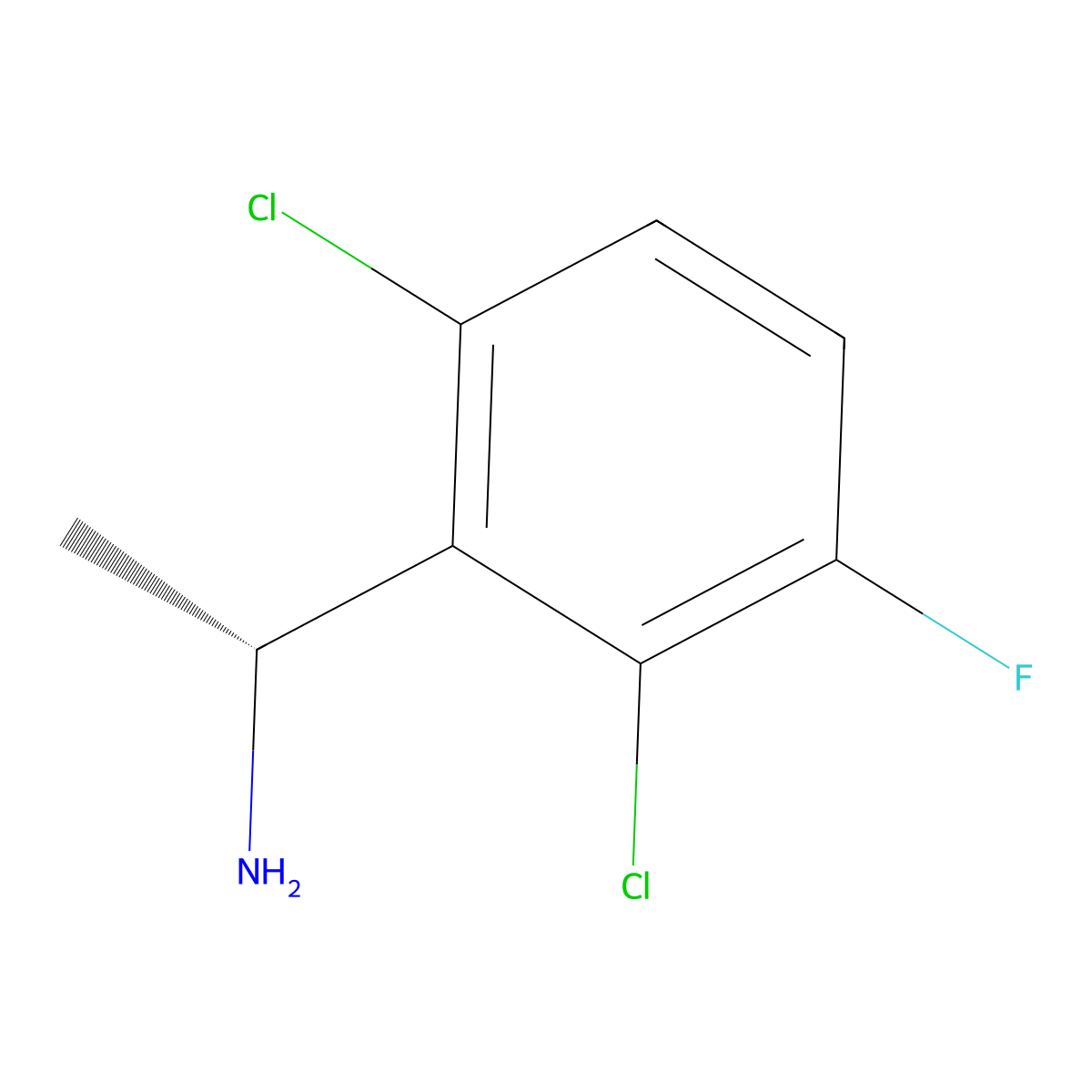 (1R)-1-(2,6-dichloro-3-fluorophenyl)ethan-1-amine molecular structure, CAS 1212065-90-1