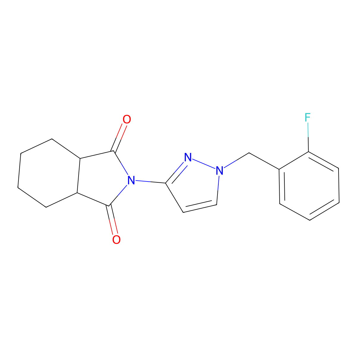 (3aR,7aS)-2-[1-(2-fluorobenzyl)-1H-pyrazol-3-yl]hexahydro-1H-isoindole-1,3(2H)-dione molecular structure, CAS 1212067-39-4