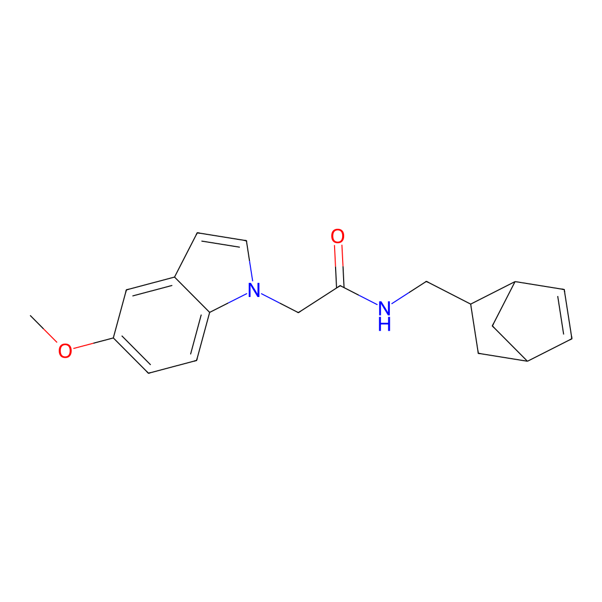 N-(bicyclo[2.2.1]hept-5-en-2-ylmethyl)-2-(5-methoxy-1H-indol-1-yl)acetamide molecular structure, CAS 1212068-88-6