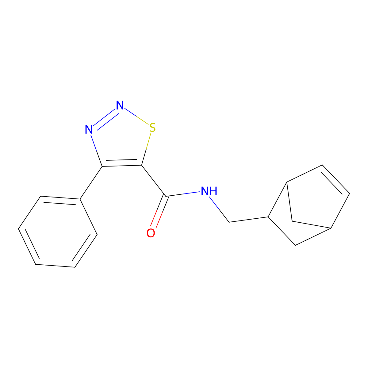 N-(bicyclo[2.2.1]hept-5-en-2-ylmethyl)-4-phenyl-1,2,3-thiadiazole-5-carboxamide molecular structure, CAS 1212069-06-1