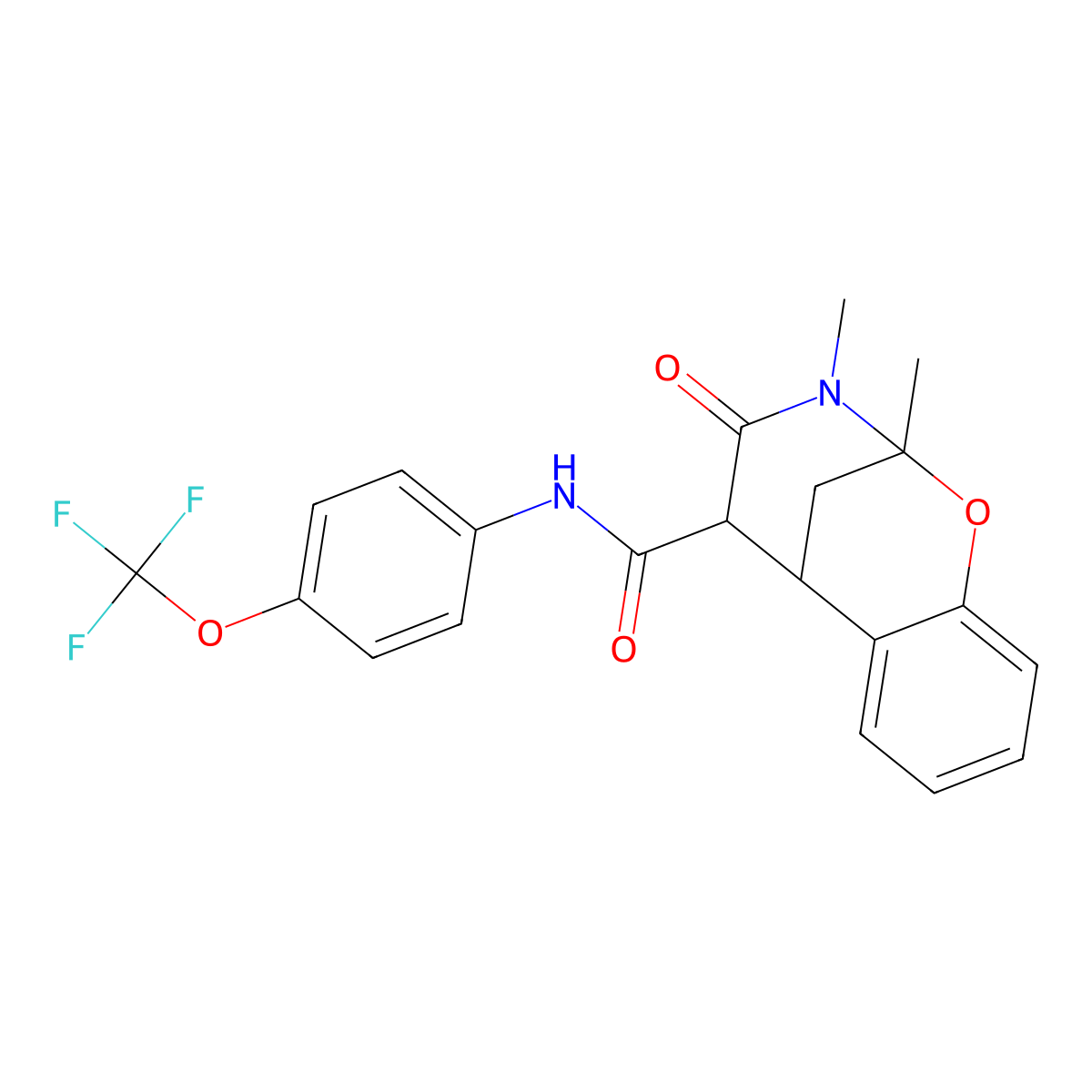 2,3-dimethyl-4-oxo-N-(4-(trifluoromethoxy)phenyl)-3,4,5,6-tetrahydro-2H-2,6-methanobenzo[g][1,3]oxazocine-5-carboxamide molecular structure, CAS 1212071-12-9