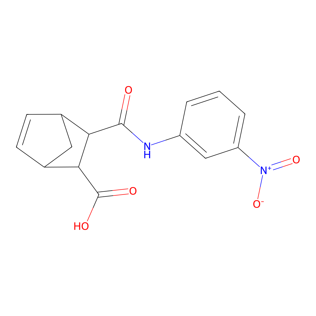 2-[(3-Nitrophenyl)carbamoyl]bicyclo[2.2.1]hept-5-ene-3-carboxylic acid molecular structure, CAS 1212072-46-2