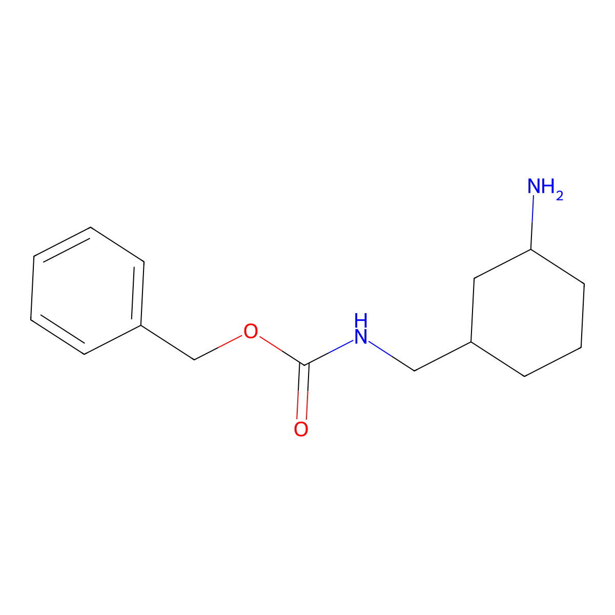 Benzyl N-[[(1R,3R)-3-aminocyclohexyl]methyl]carbamate molecular structure, CAS 1212076-03-3