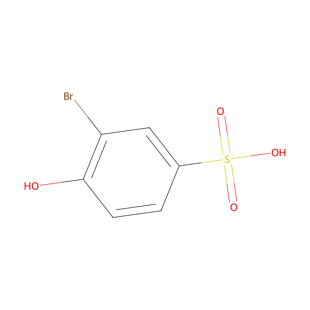 3-Bromo-4-hydroxybenzenesulfonic acid molecular structure, CAS 121208-91-1
