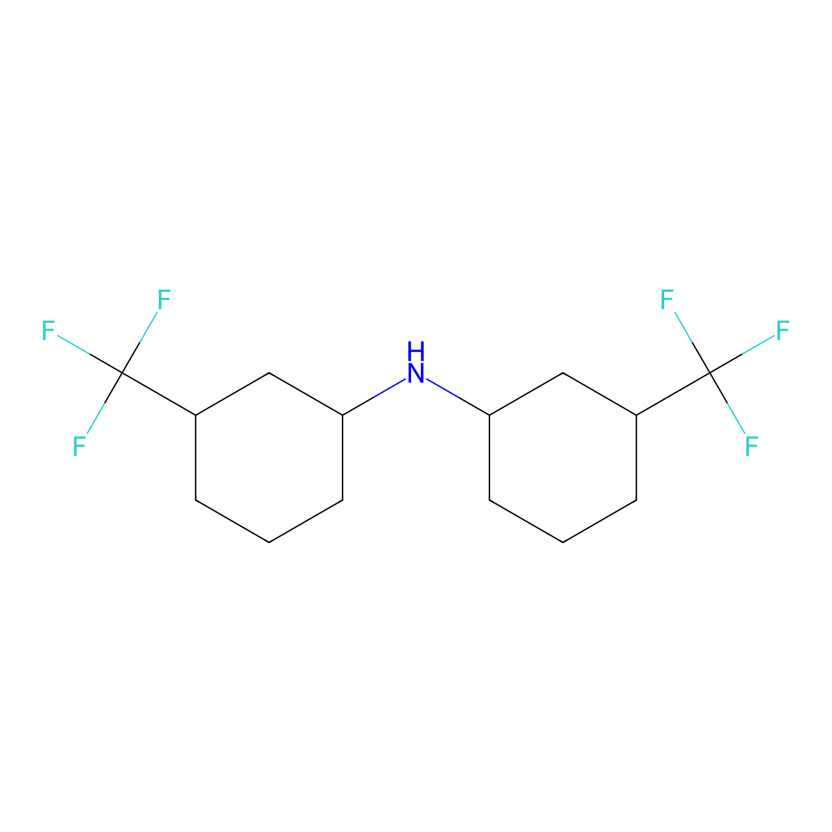 3-(trifluoromethyl)-N-[3-(trifluoromethyl)cyclohexyl]cyclohexan-1-amine molecular structure, CAS 1212080-39-1