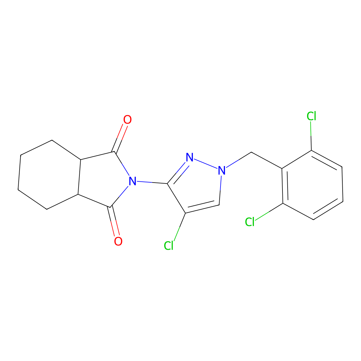 (3aR,7aS)-2-[4-chloro-1-(2,6-dichlorobenzyl)-1H-pyrazol-3-yl]hexahydro-1H-isoindole-1,3(2H)-dione molecular structure, CAS 1212084-29-1