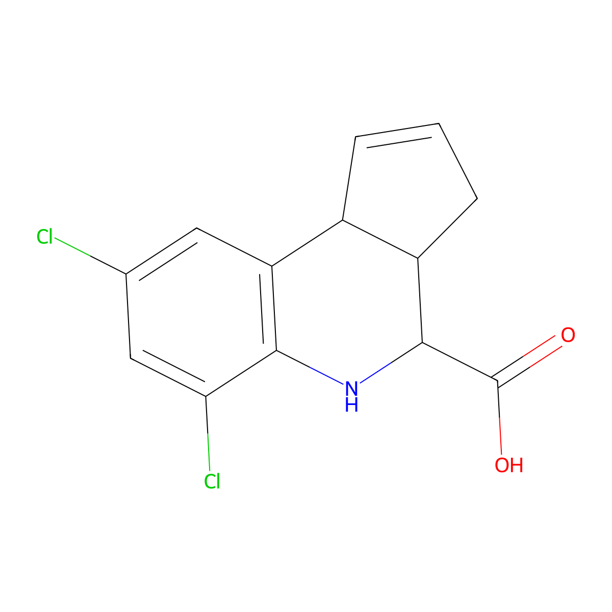 (3aR,4S,9bS)-6,8-dichloro-3a,4,5,9b-tetrahydro-3H-cyclopenta[c]quinoline-4-carboxylic acid molecular structure, CAS 1212084-89-3
