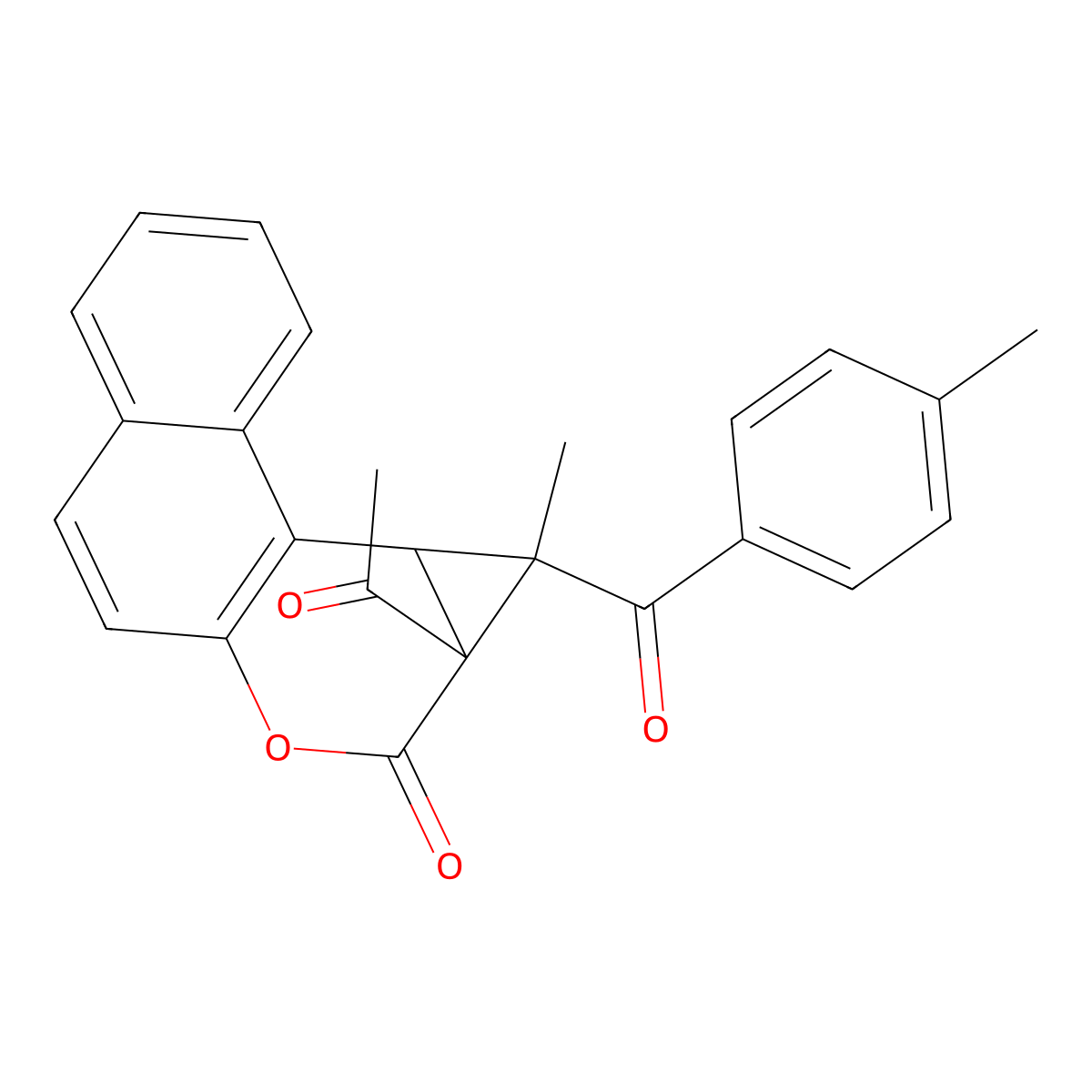 1a-acetyl-1-methyl-1-(4-methylbenzoyl)-1,9c-dihydrobenzo[f]cyclopropa[c]chromen-2(1aH)-one molecular structure, CAS 1212086-38-8