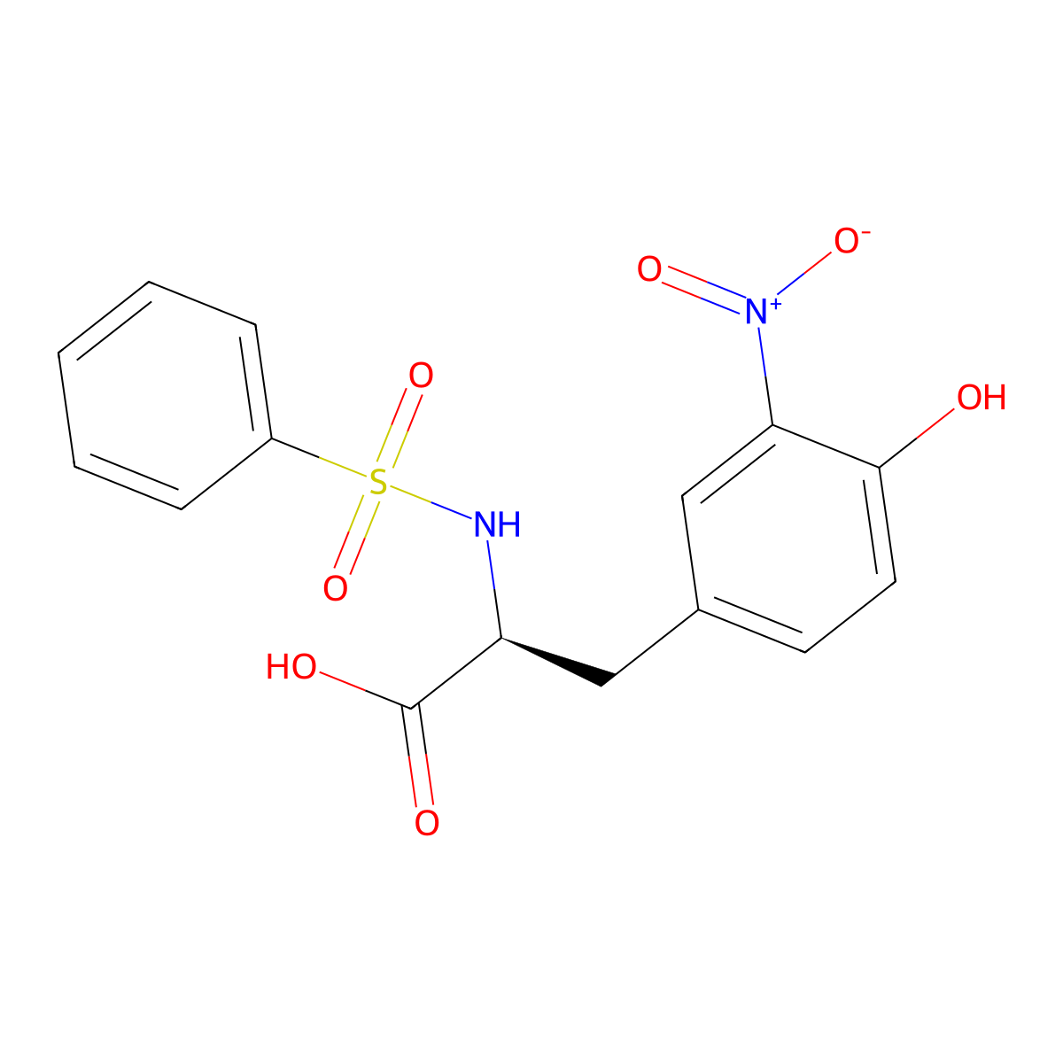(S)-3-(4-Hydroxy-3-nitrophenyl)-2-(phenylsulfonamido)propanoic acid molecular structure, CAS 1212087-13-2