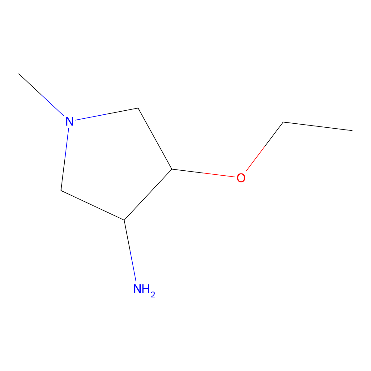 (3S,4S)-4-Ethoxy-1-methylpyrrolidin-3-amine molecular structure, CAS 1212089-23-0