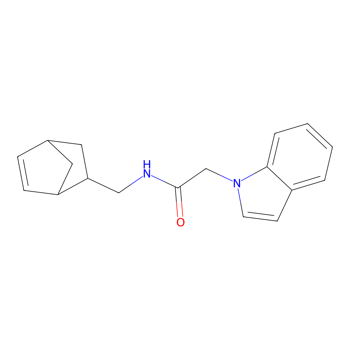 N-(bicyclo[2.2.1]hept-5-en-2-ylmethyl)-2-(1H-indol-1-yl)acetamide molecular structure, CAS 1212089-41-2