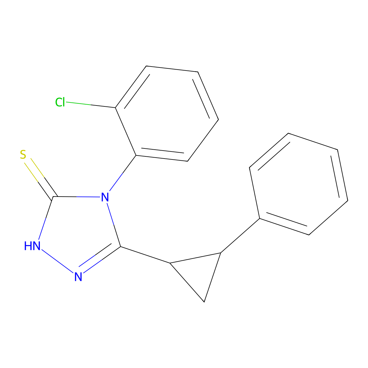 4-(2-chlorophenyl)-3-[(1R,2R)-2-phenylcyclopropyl]-1H-1,2,4-triazole-5-thione molecular structure, CAS 1212089-64-9
