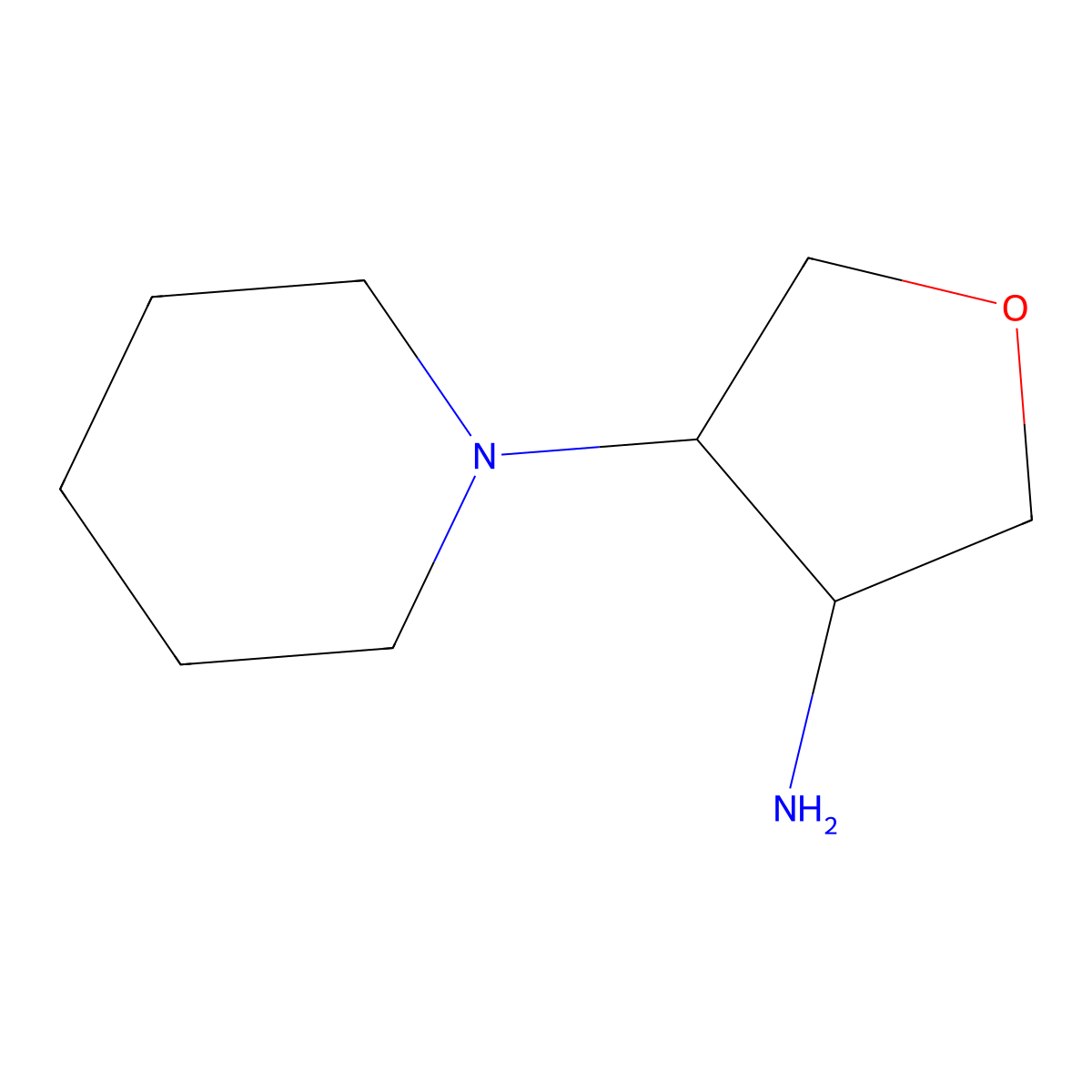 trans-4-(Piperidin-1-yl)tetrahydrofuran-3-amine molecular structure, CAS 1212094-22-8